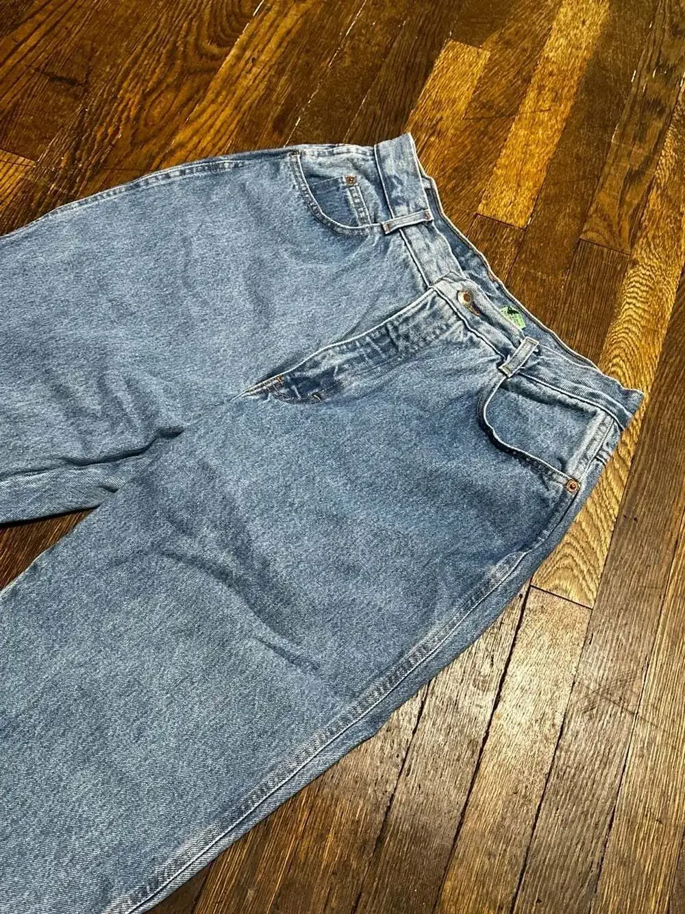 Vintage Gitano High Waisted Light Wash Denim Mom Jeans Size 14 Short
